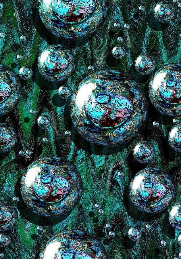 Abstract Bubbles 7616.10 Digital Art by Belinda Cox