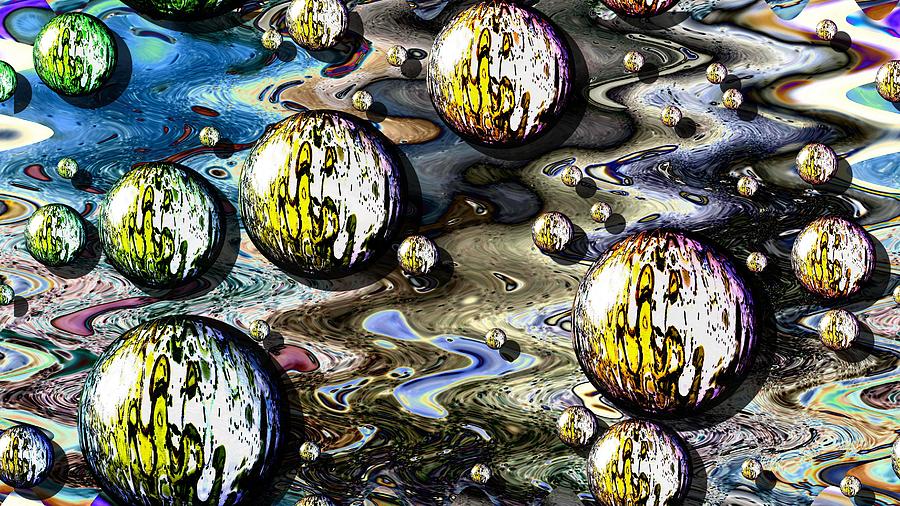 Abstract Bubbles 7616.1e Digital Art by Belinda Cox