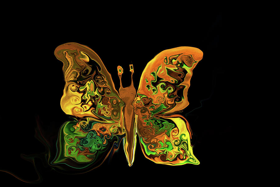 Butterfly Digital Art - Abstract Butterfly by MaryAnn Janzen