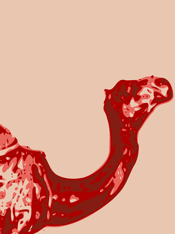 Abstract Camel Contours red Digital Art by Keshava Shukla