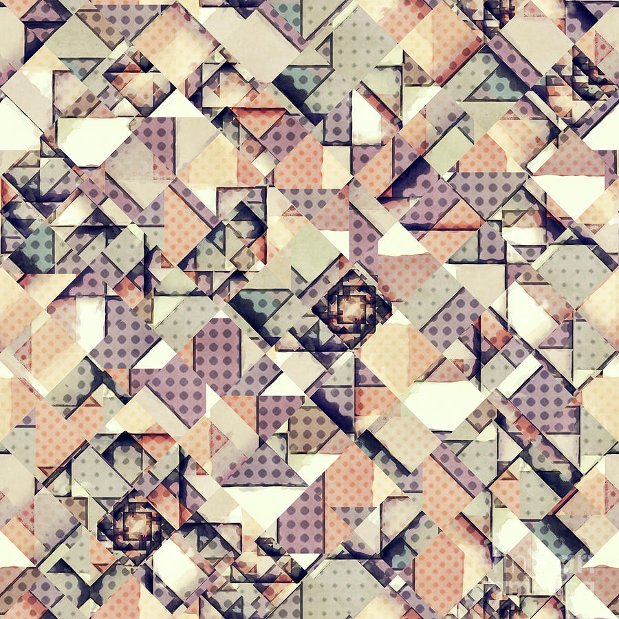 Abstract Checkered Polka Dots Digital Art by Phil Perkins