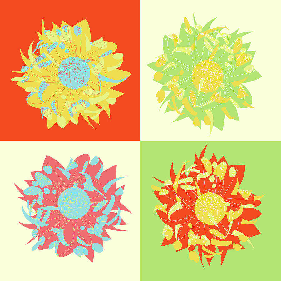 Abstract Chrysanthemums Digital Art