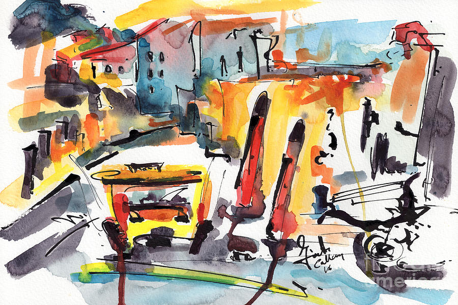 Abstract City Streets 1 Modern Art Painting by Ginette Callaway