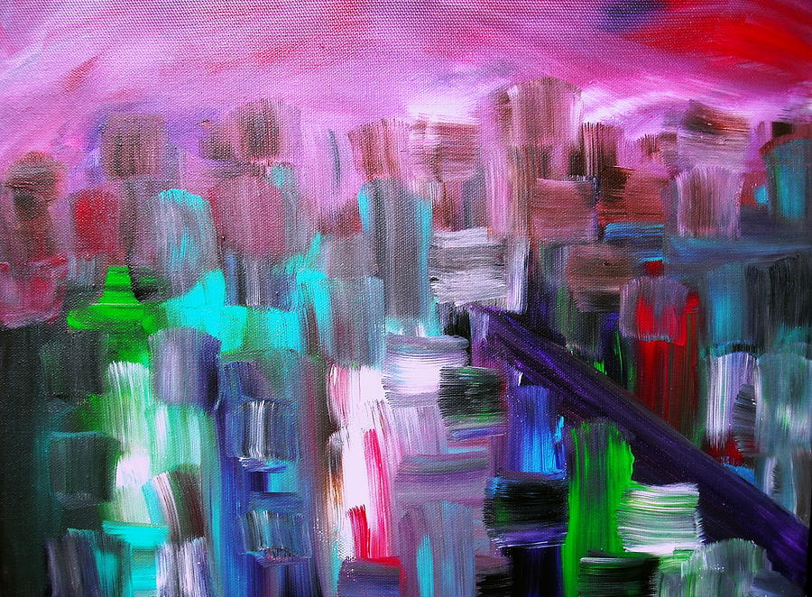 Abstract Cityscape I Painting by Pristine Cartera Turkus