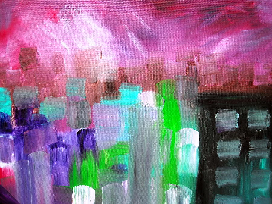 Abstract Cityscape II Painting by Pristine Cartera Turkus