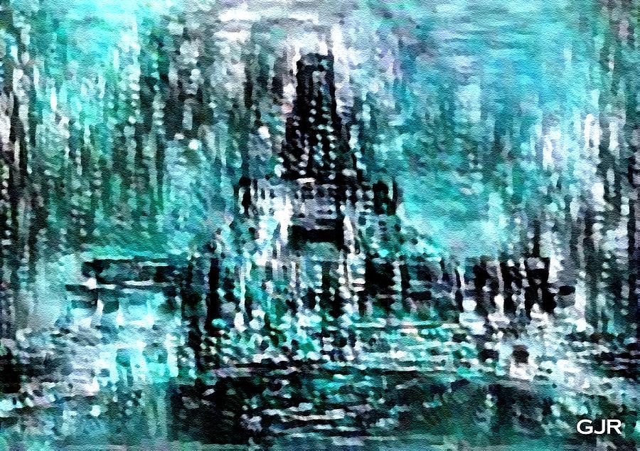 Abstract Cityscape - Memorial In Central Curzon City L B Digital Art