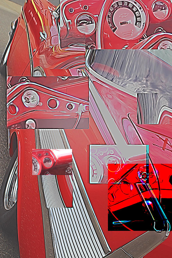 Abstract Classic Car Digital Art by Cathy Anderson