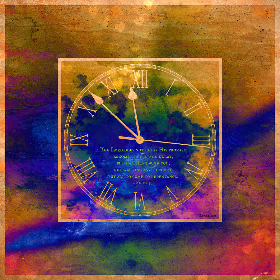 Abstract Clock of Time Digital Art by Christine Nichols