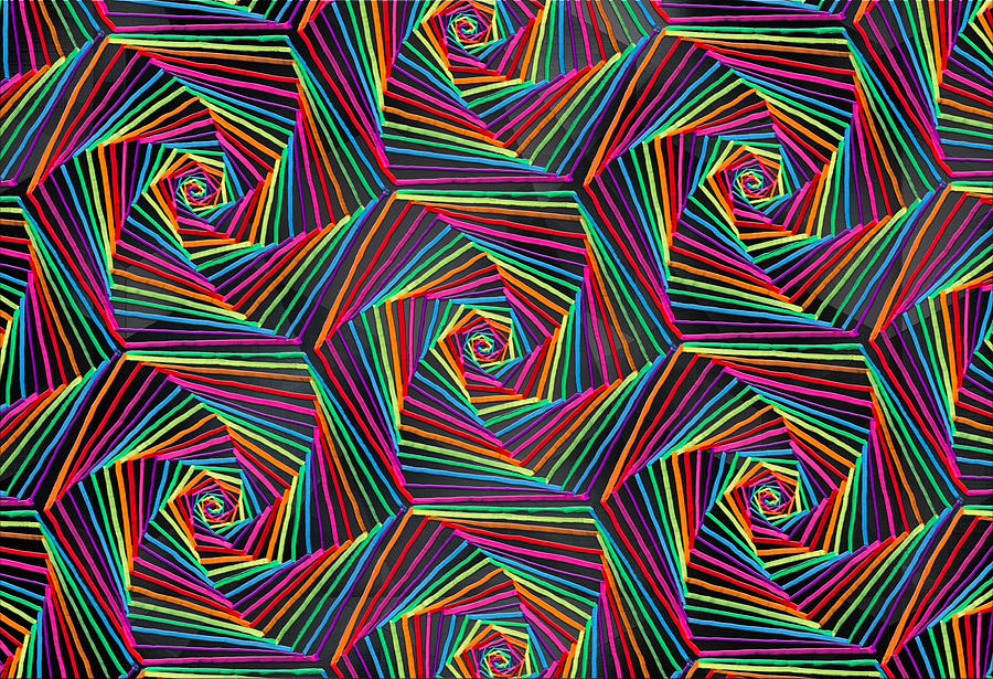 Abstract Colored Chalk Digital Art by John Haldane