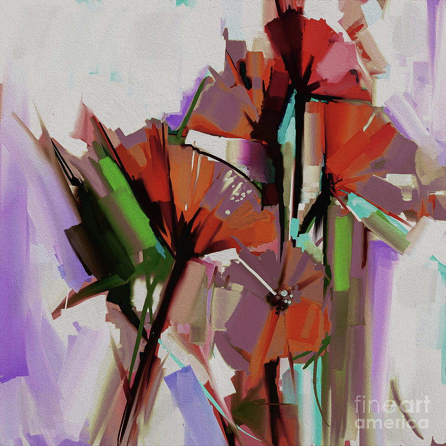 Abstract Colored Flowers 5501 Painting by Gull G