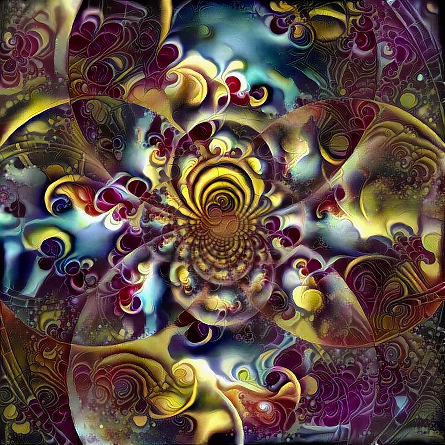 Magic Digital Art - Abstract colorful fractal by Bruce Rolff
