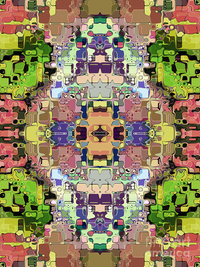 Abstract Digital Art - Abstract Colorful Symmetrical by Phil Perkins