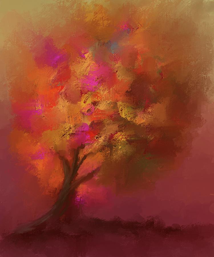 Abstract Colourful Tree Digital Art