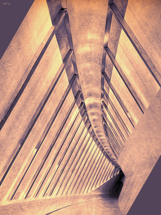 Abstract Corridor Architecture Digital Art by Phil Perkins