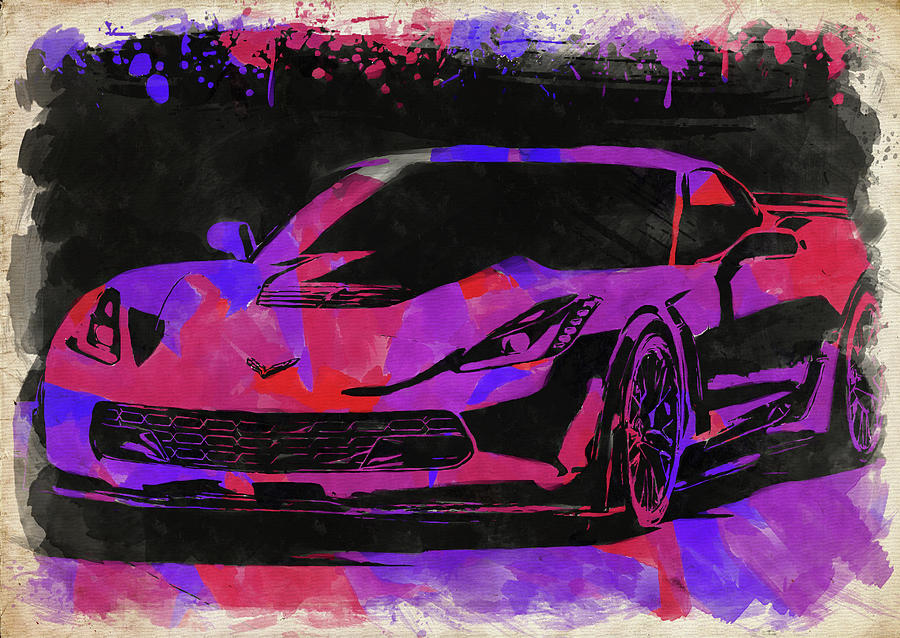 Abstract Corvette Watercolor X Photograph by Ricky Barnard