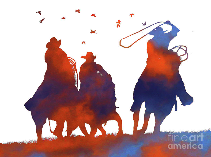 Horse Photograph - Abstract Cowboys by Stephanie Laird