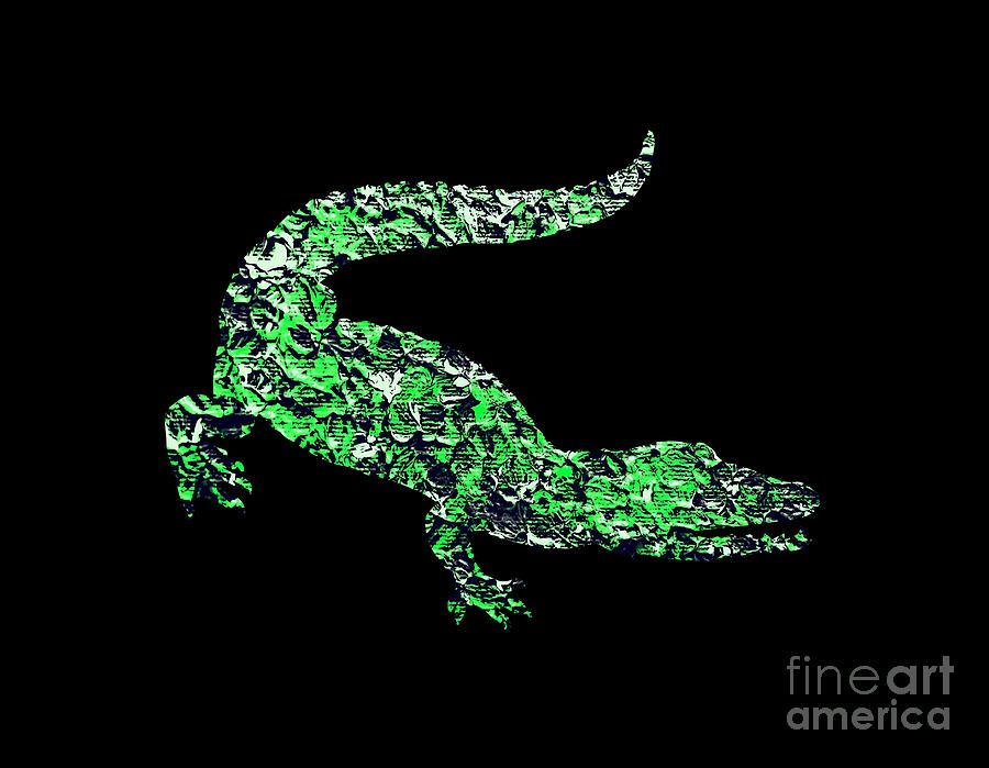 Abstract Crocodile Digital Art by Rachel Hannah