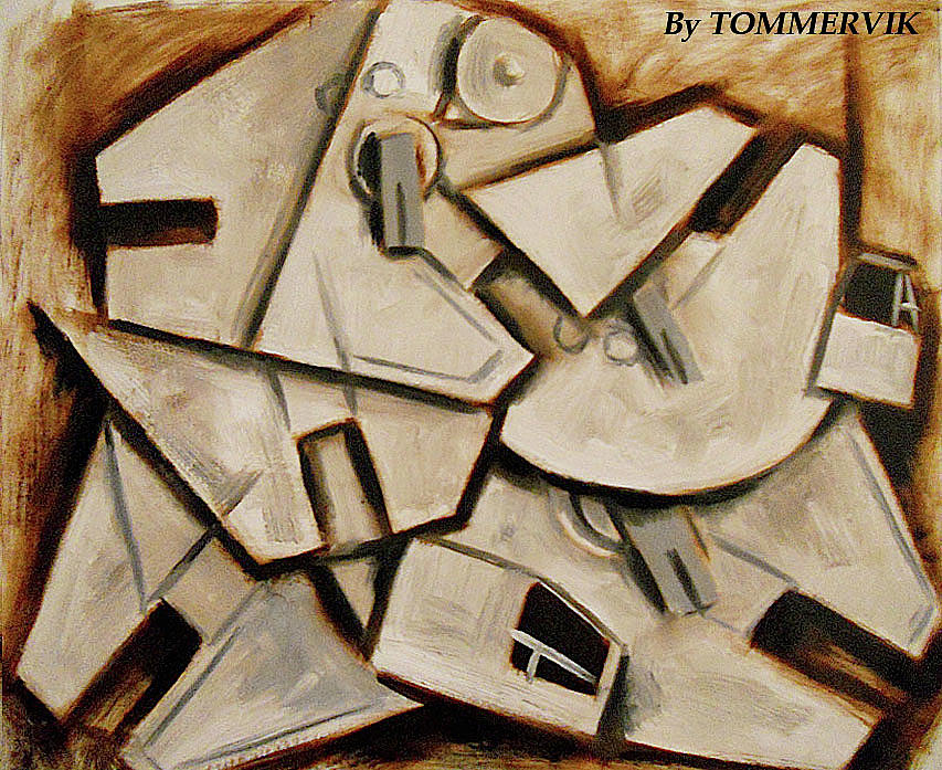 Abstract Cubism Cubist Millennium Falcons Painting Painting by Tommervik