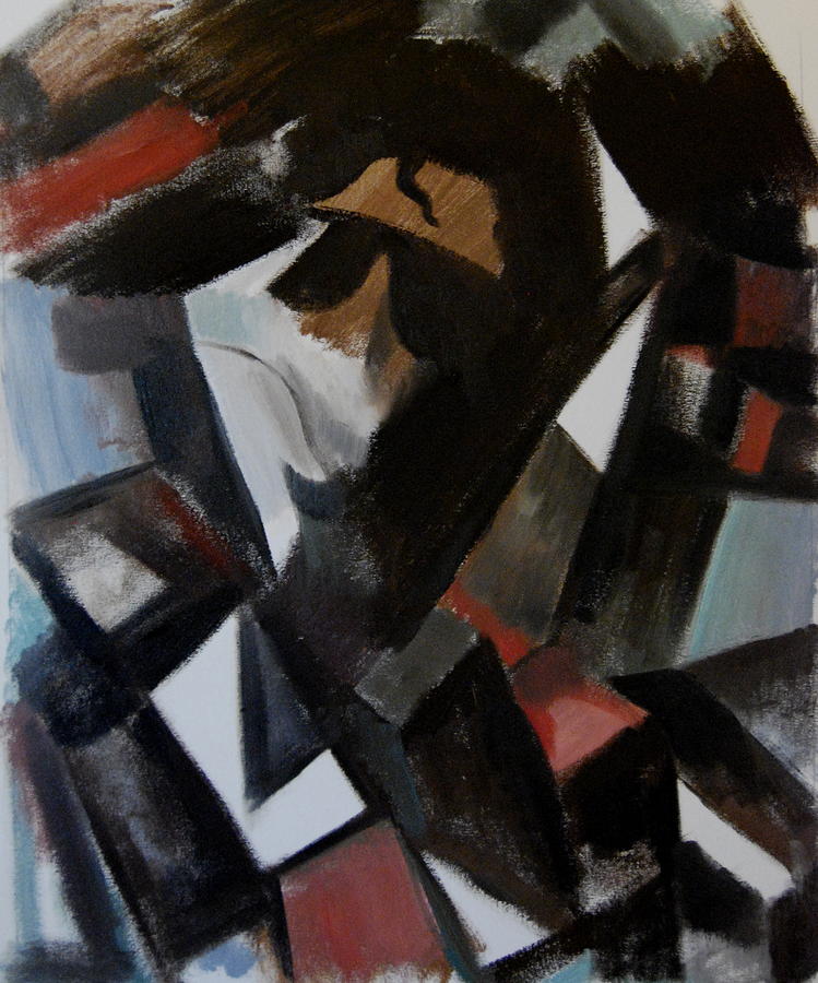 Abstract Cubism Michael Jackson Art Print Painting by Tommervik