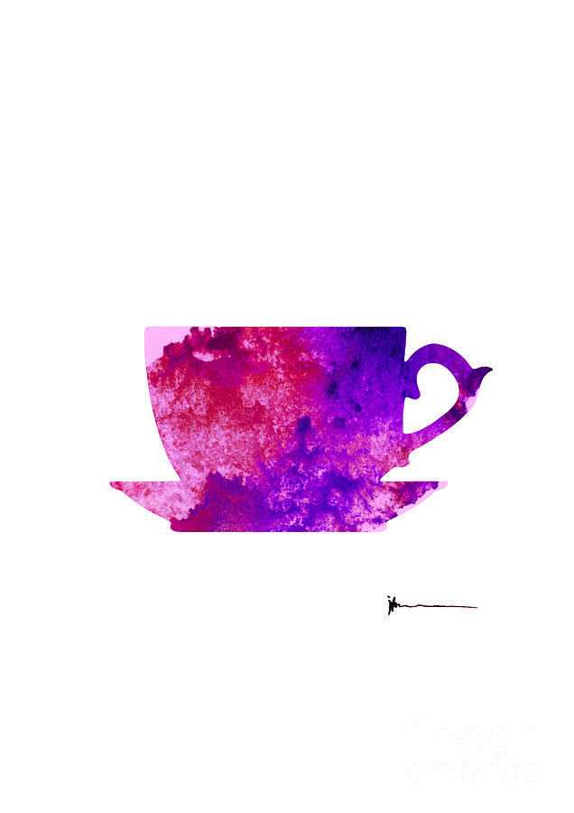 Abstract Painting - Abstract cup of tea silhouette by Joanna Szmerdt
