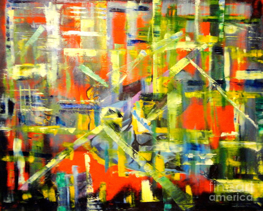 Colorful Abstract Painting - LINES and COLORS by Dagmar Helbig
