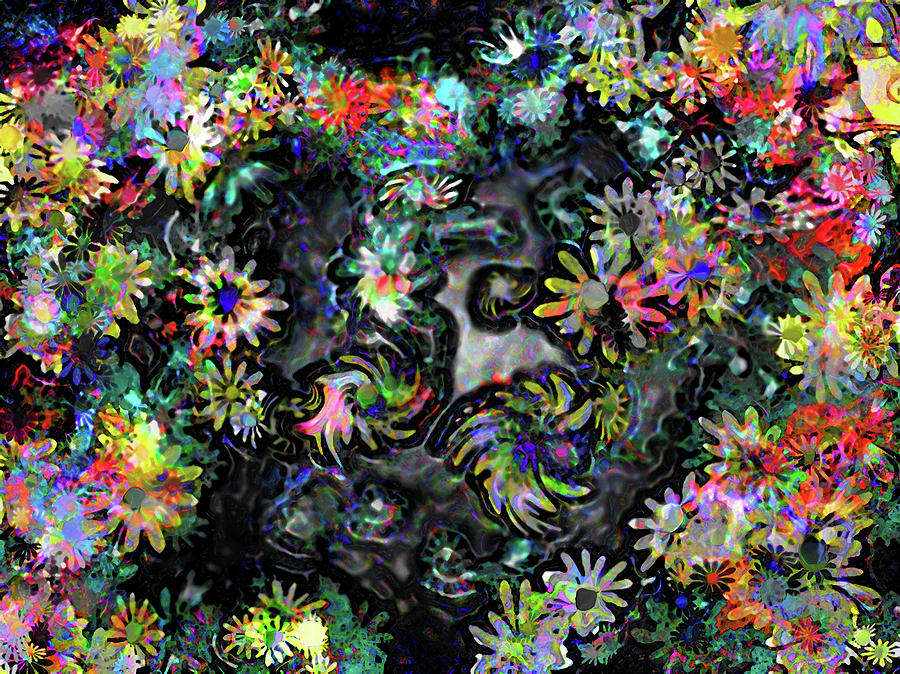 Abstract Digital Art - Abstract Daisy Pond by Tori Pollock