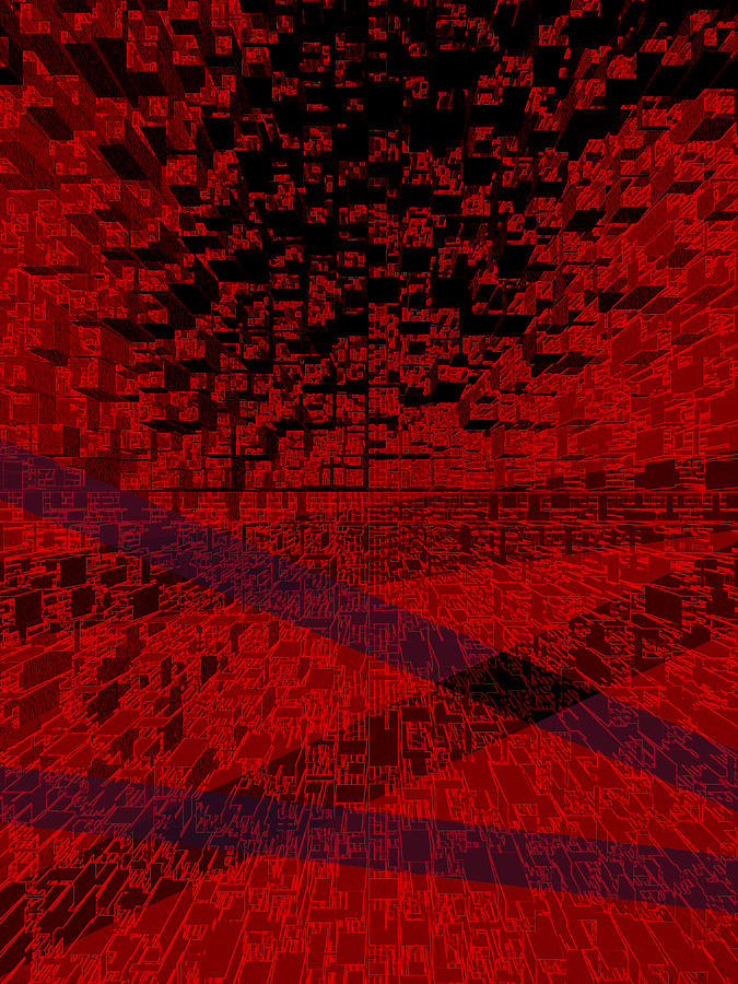 Abstract Dark Red City Digital Art by Alex Alfons - Fine Art America
