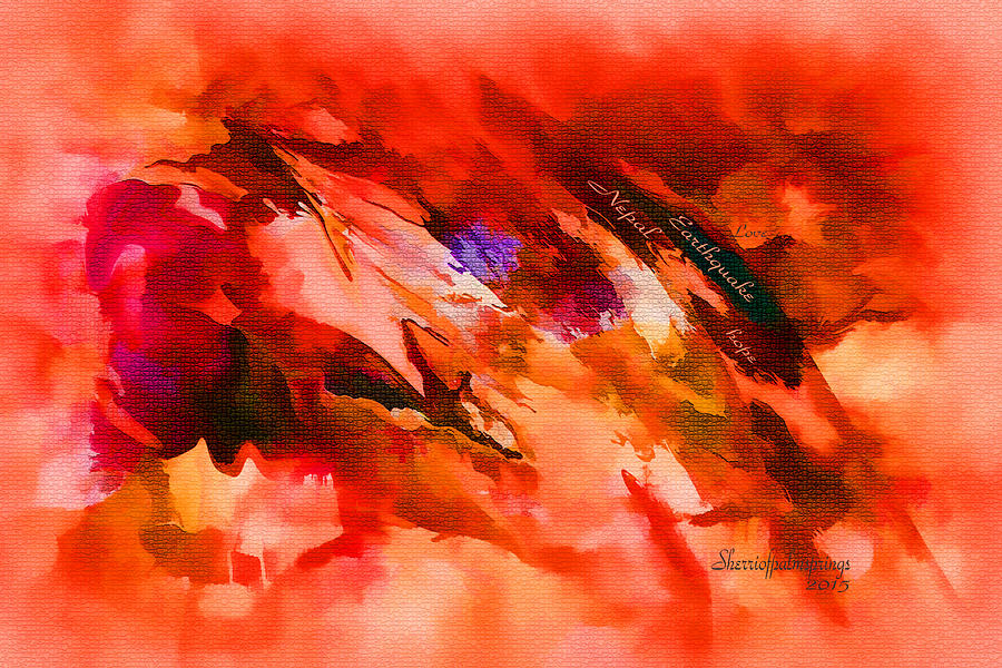 Abstract Dedication to Nepal by Sherriofpalmsprings Painting by Sherris - Of Palm Springs