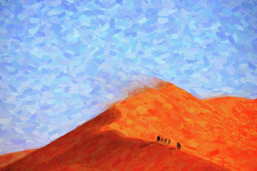 Abstract Desert Sand Dunes Painting by Celestial Images