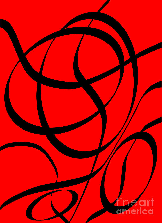 Abstract Design In Red And Black Digital Art