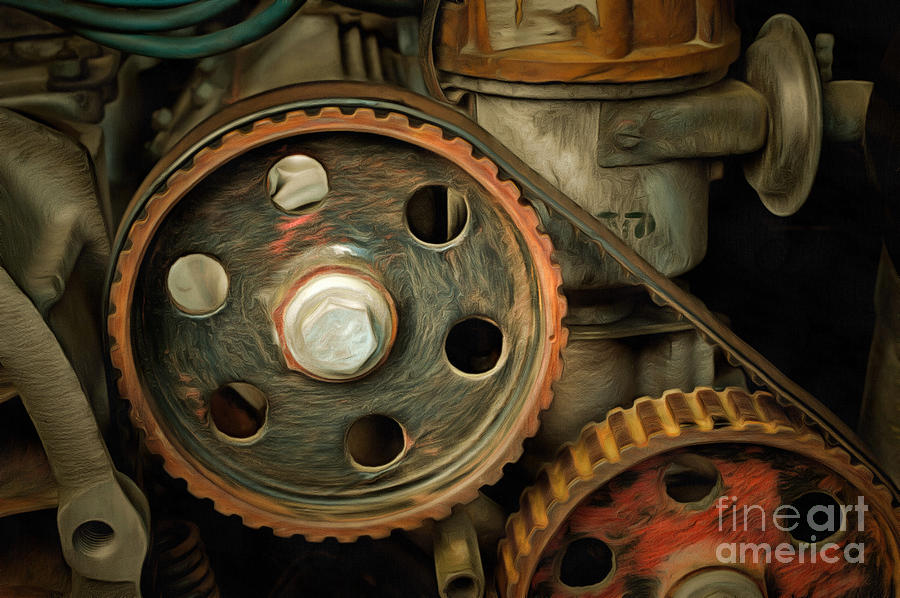 Abstract Detail of the Old Engine Digital Art by Michal Boubin