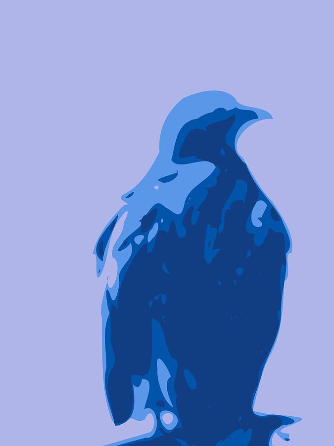 Abstract Eagle Contours Blue Digital Art