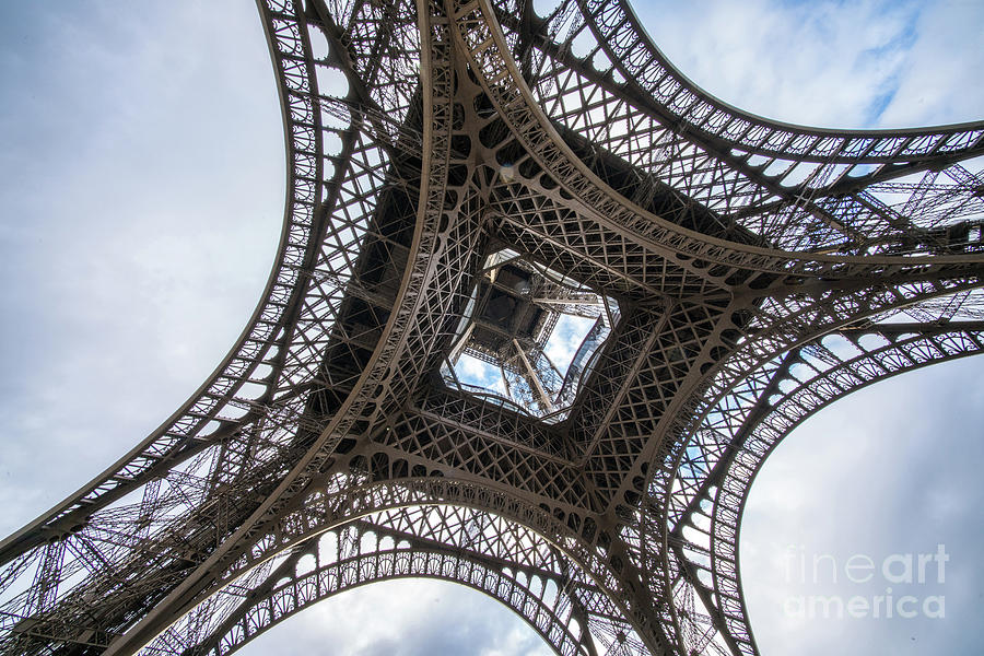 Abstract Eiffel Tower Looking Up 2 Photograph by Mike Reid