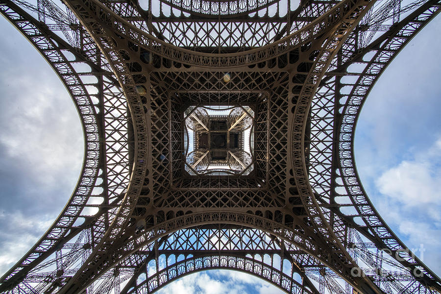 Abstract Eiffel Tower Looking Up 3 Photograph by Mike Reid