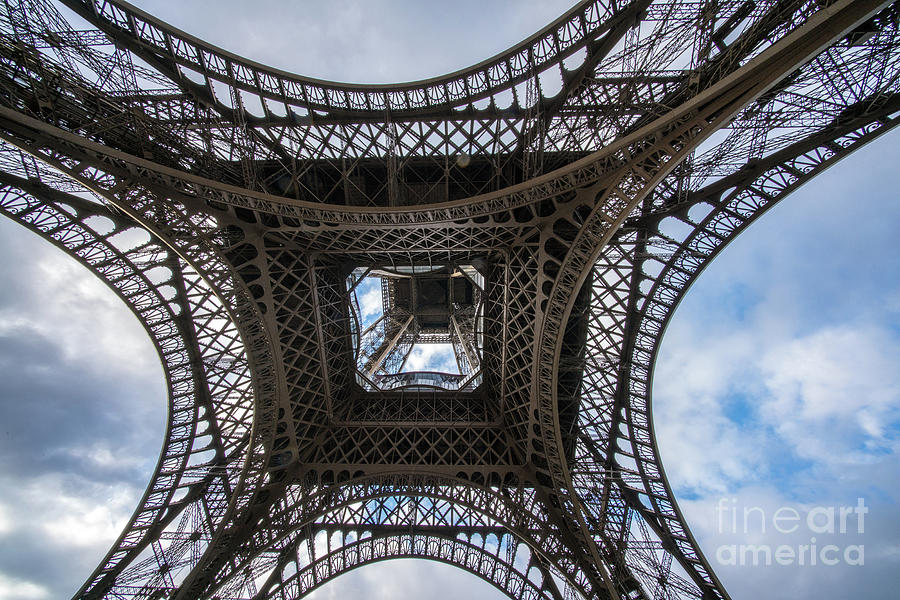 Abstract Eiffel Tower Looking Up Photograph by Mike Reid