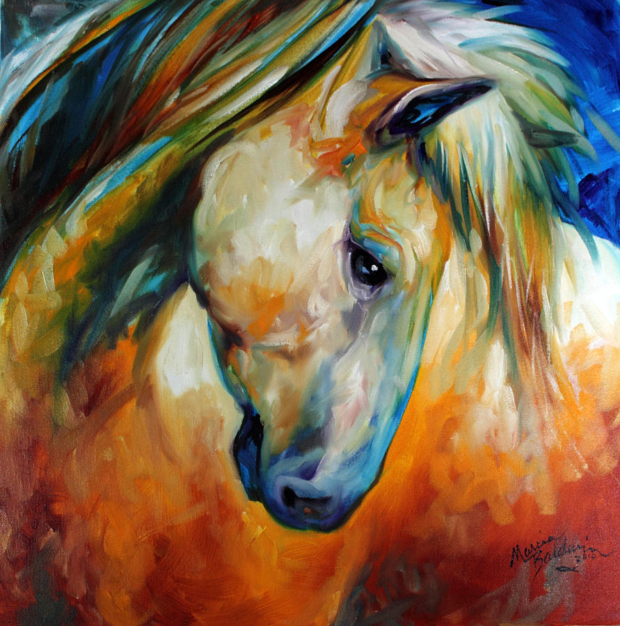 Abstract Equine Eccense Painting by Marcia Baldwin