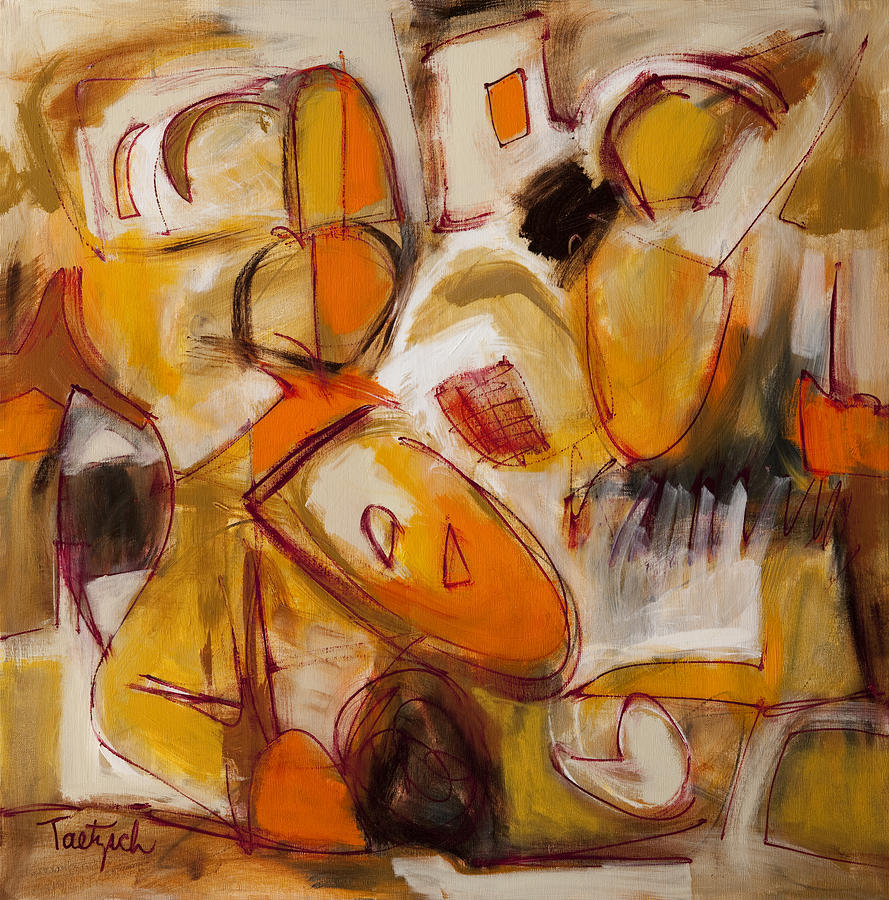 Orange Painting - Abstract Expressionism Three by Lynne Taetzsch