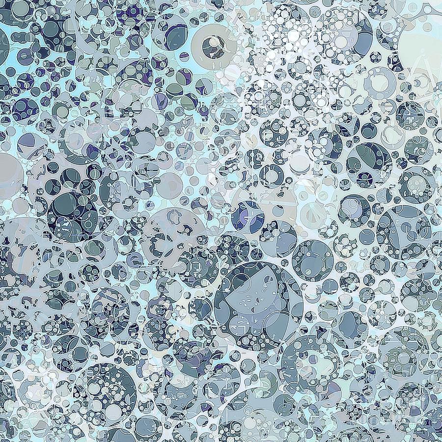 Abstract Faded Blue Grey Bubble Design Digital Art