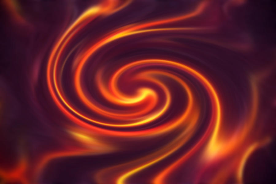 Abstract fire flames on a black and violet background. And Spiral ...