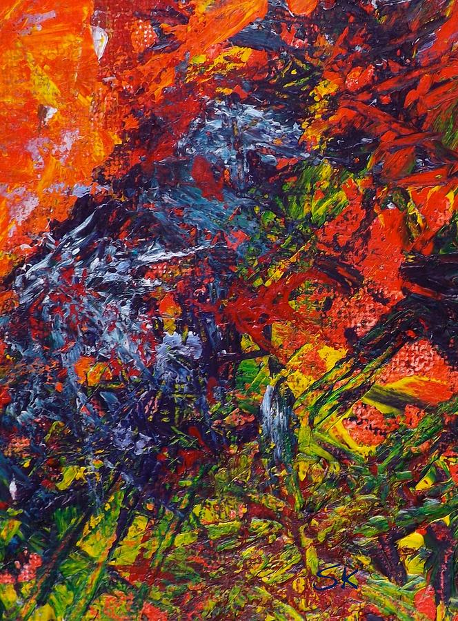 Abstract Fire Vertical Painting by Sherry Killam