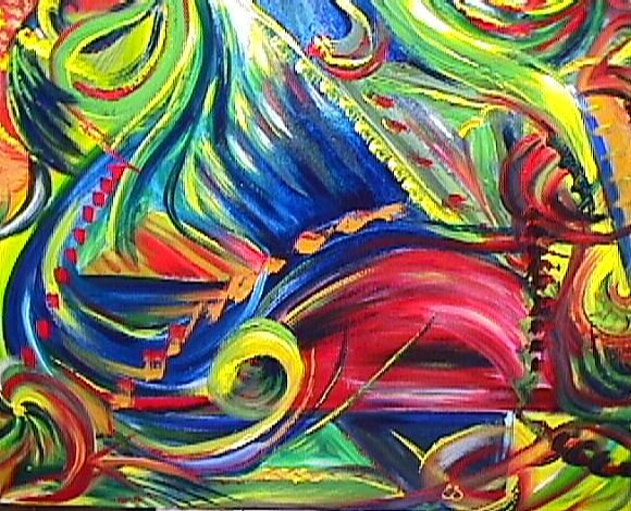 Abstract Painting - Abstract Firebird by Janine Shideler