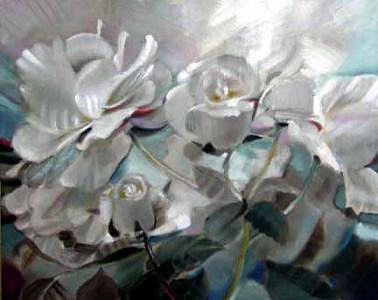 Abstract Floral Painting by Israel Ben Abraham Abstract Floral Painting by Israel Ben Abraham