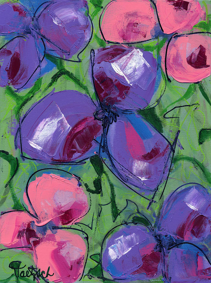 Abstract Floral Three Painting by Lynne Taetzsch