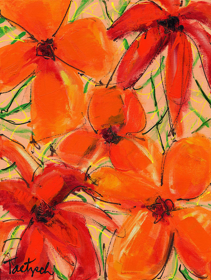 Abstract Floral Two Painting by Lynne Taetzsch