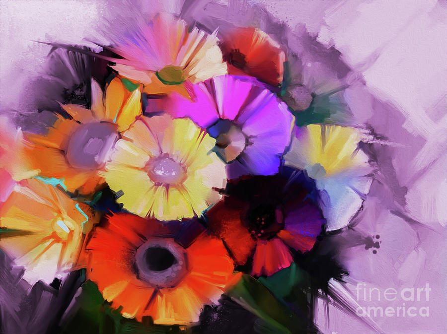 Abstract Flower Painting 8012 Painting by Gull G