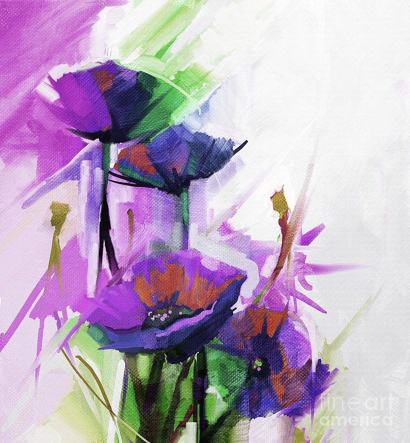 Abstract Flowers 0043 Painting by Gull G