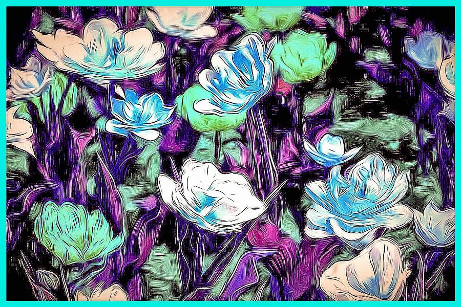 Abstract Flowers  Digital Art by Don Wright