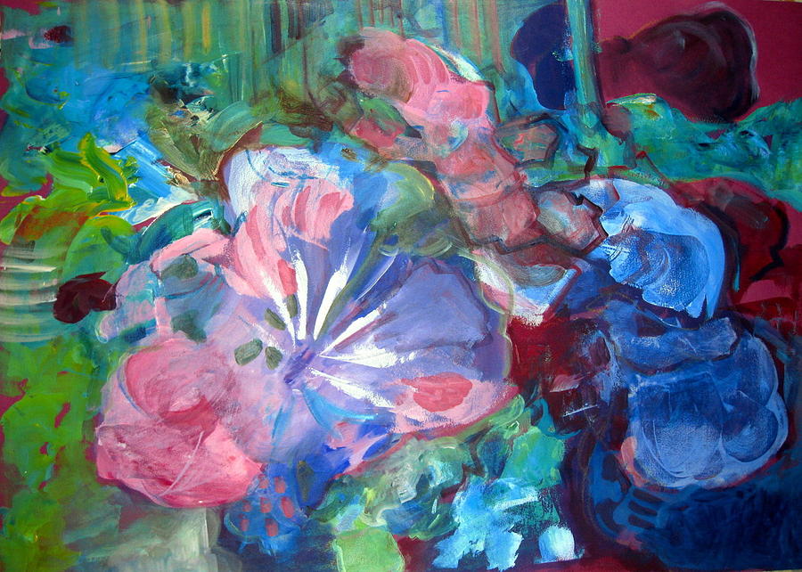 Abstract Painting - Abstract Flowers I by Therese AbouNader