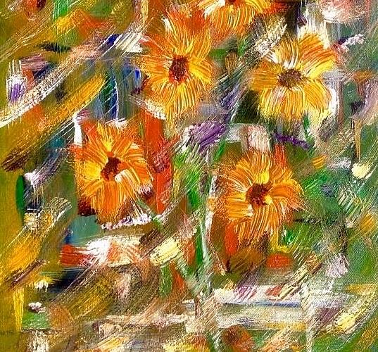 Abstract Painting - Abstract Flowers by Richard Fey