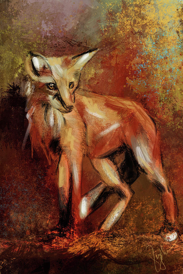 Abstract Fox Painting by Jai Johnson
